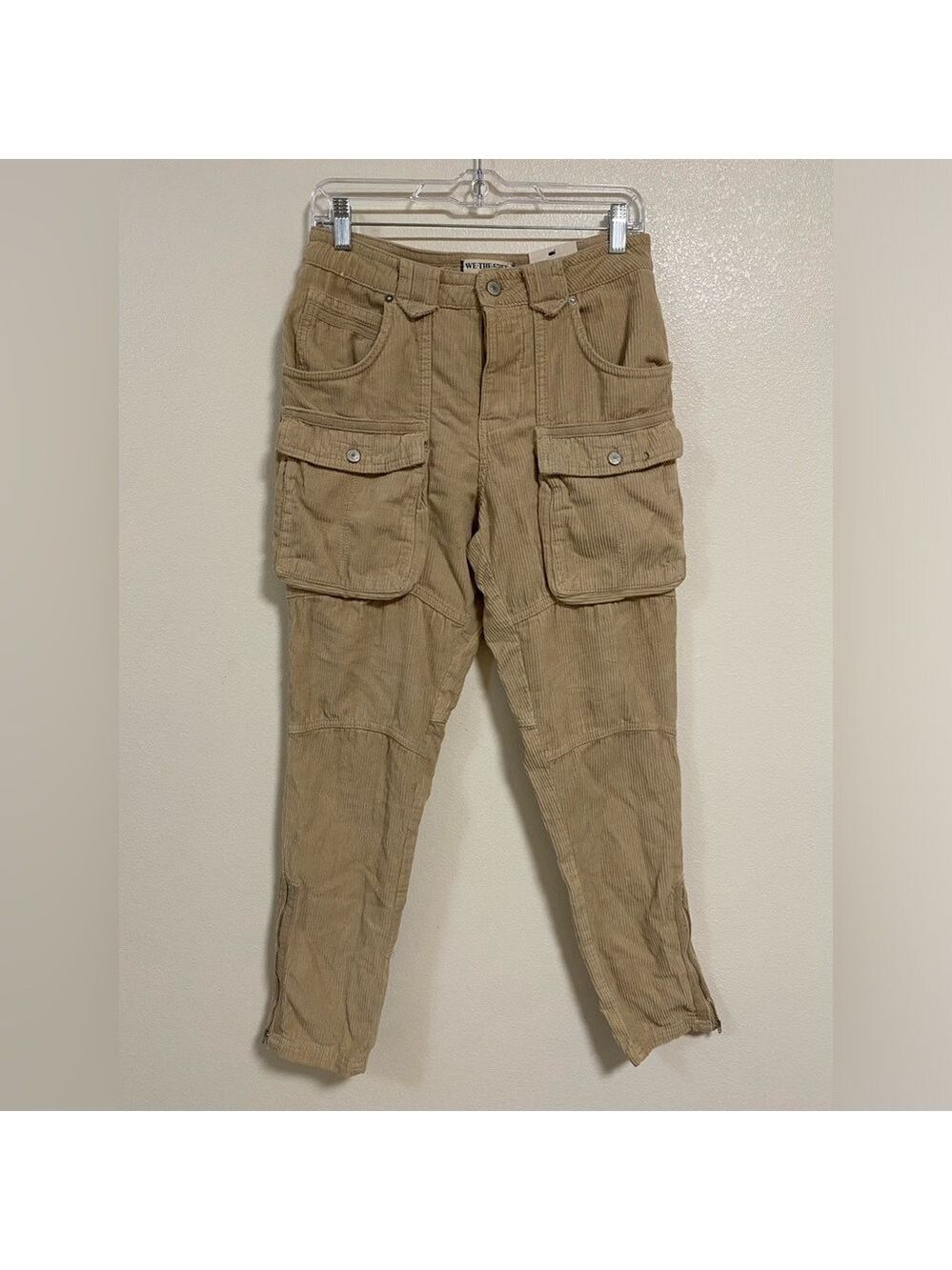 Free People Pants Women’s Size 25 Tan The London calling Corduroy Tapered Leg